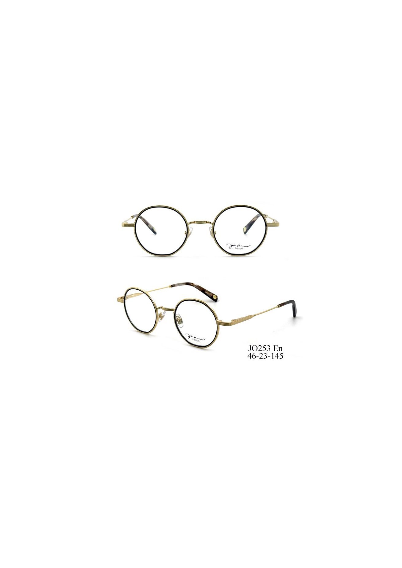 John Lennon Eyewear frame style JO253, black and gold round metal