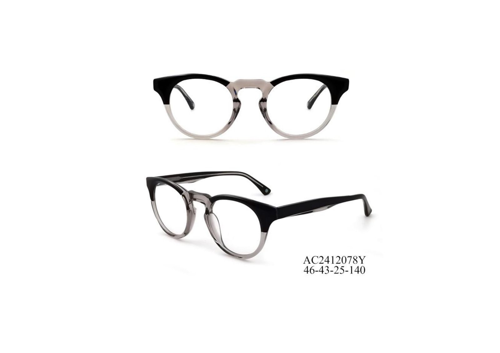 Luxury Collection lady's black and grey round acetate frame AC2412078Y