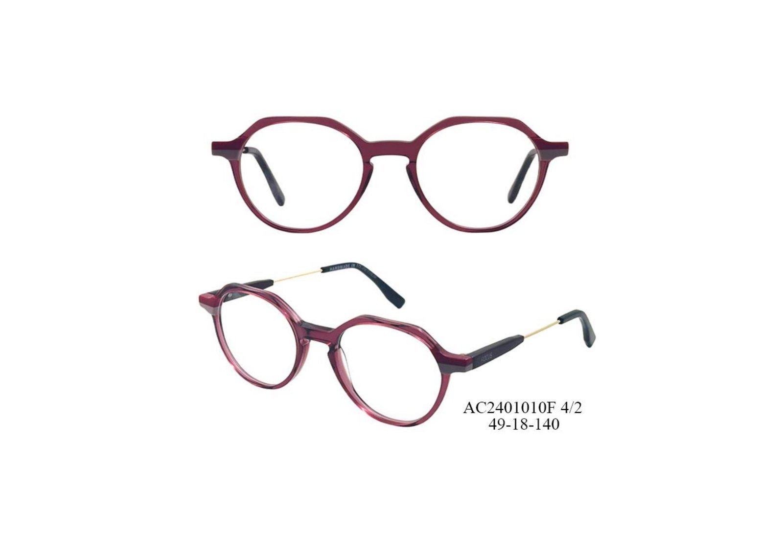 Premium Collection burgundy tortoiseshell round acetate frame AC2401010F